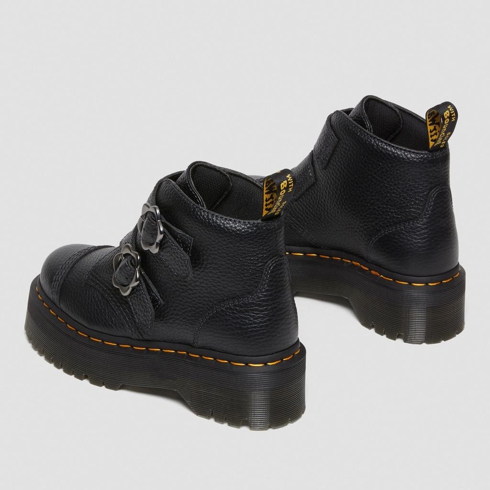 Dr. Martens Devon Flower Buckle Platform Boots – Black | Size 10 grunge goth - Picture 2 of 12